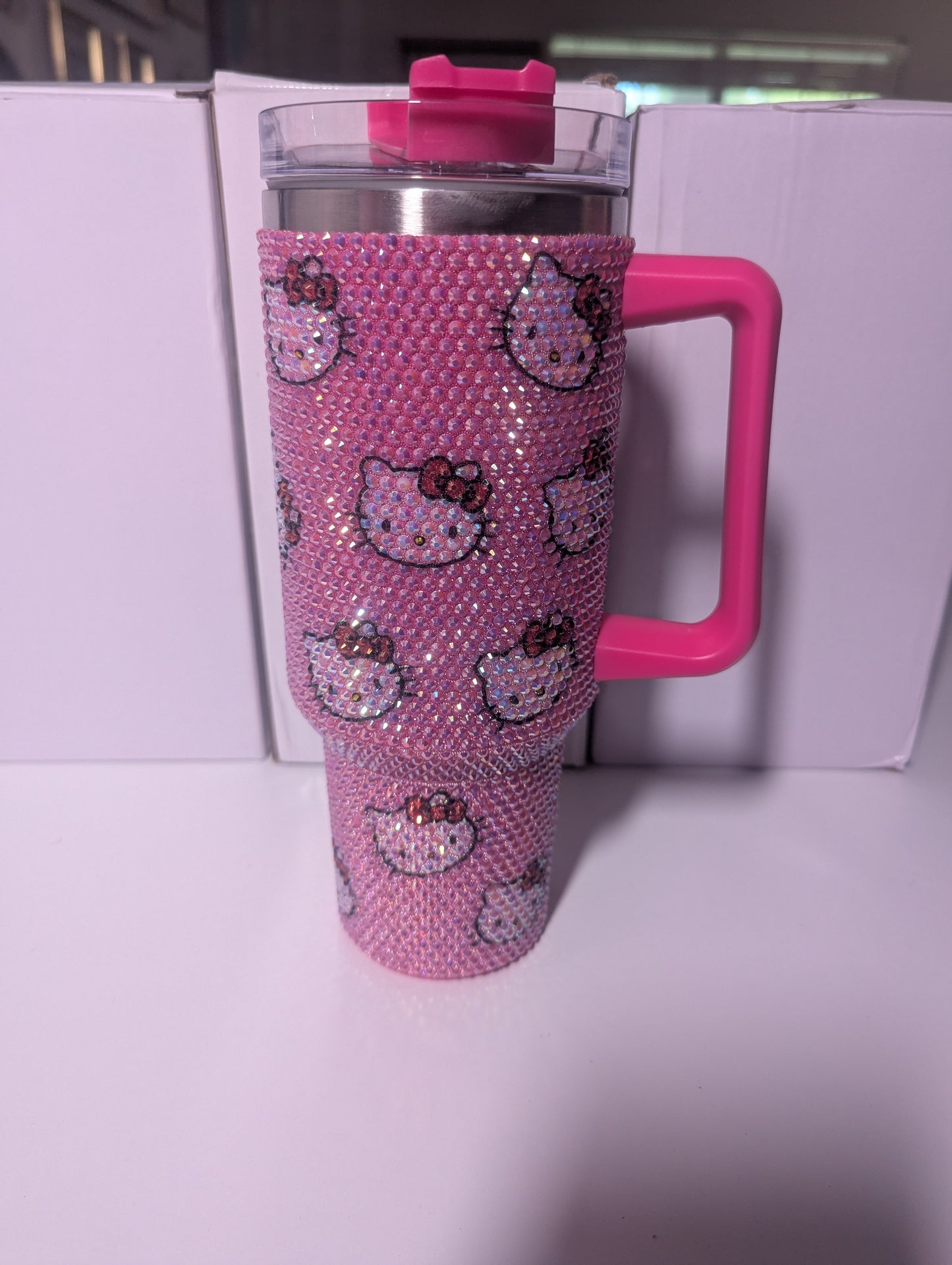 Dark Pink HK Head Bling Tumbler