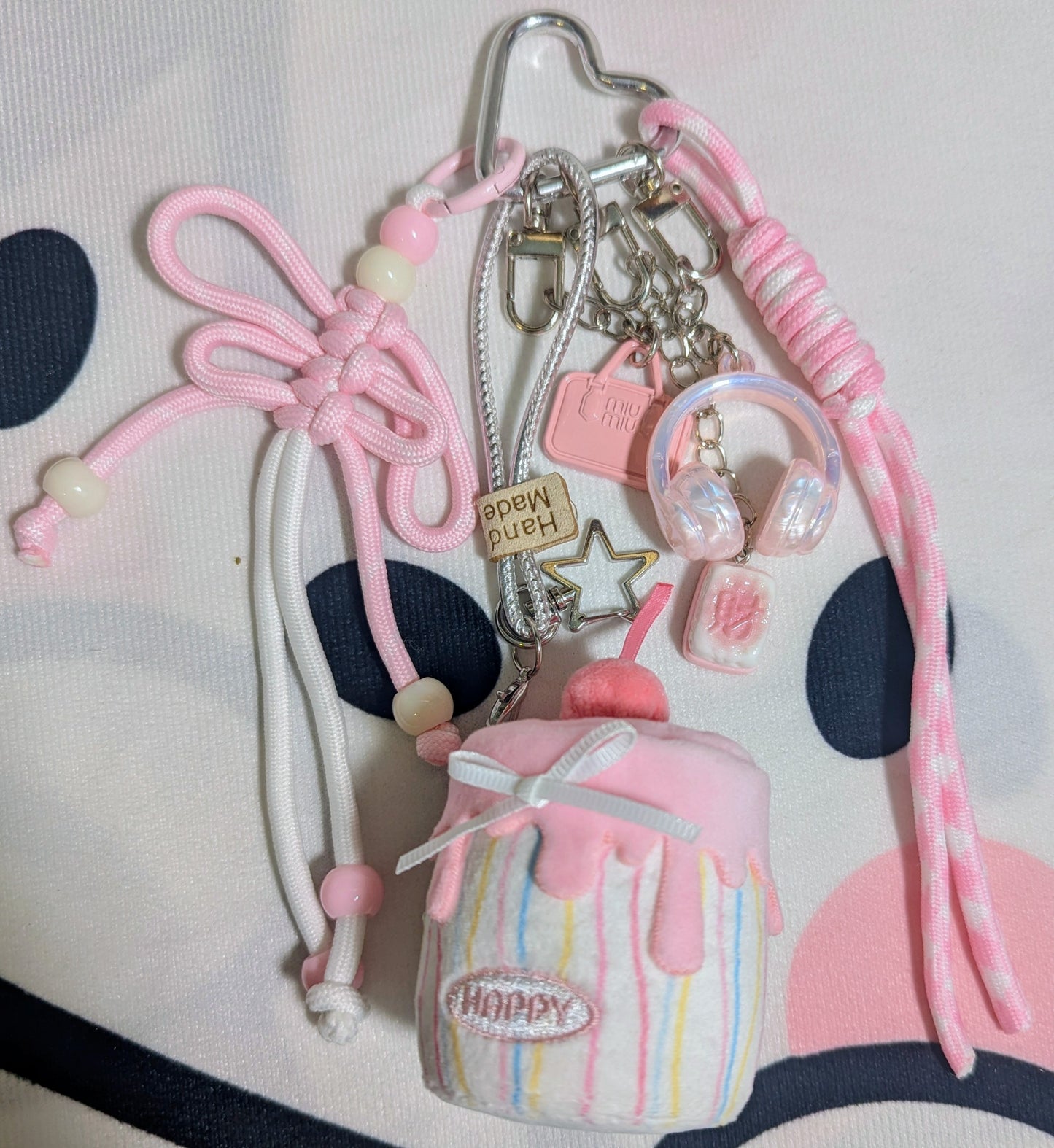 Pink Cake Bag Charm