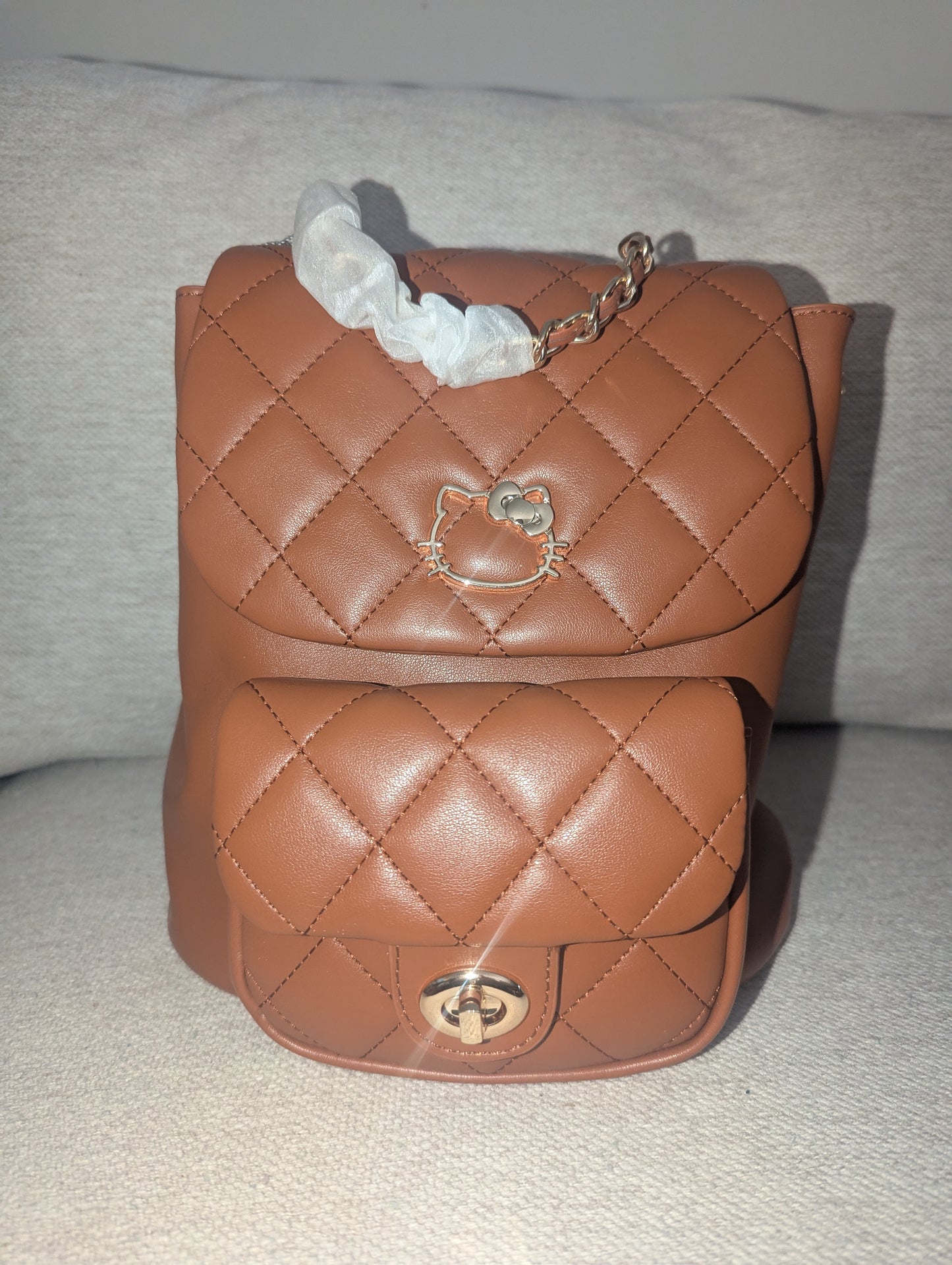 Luxury Brown and Gold HK Backpack