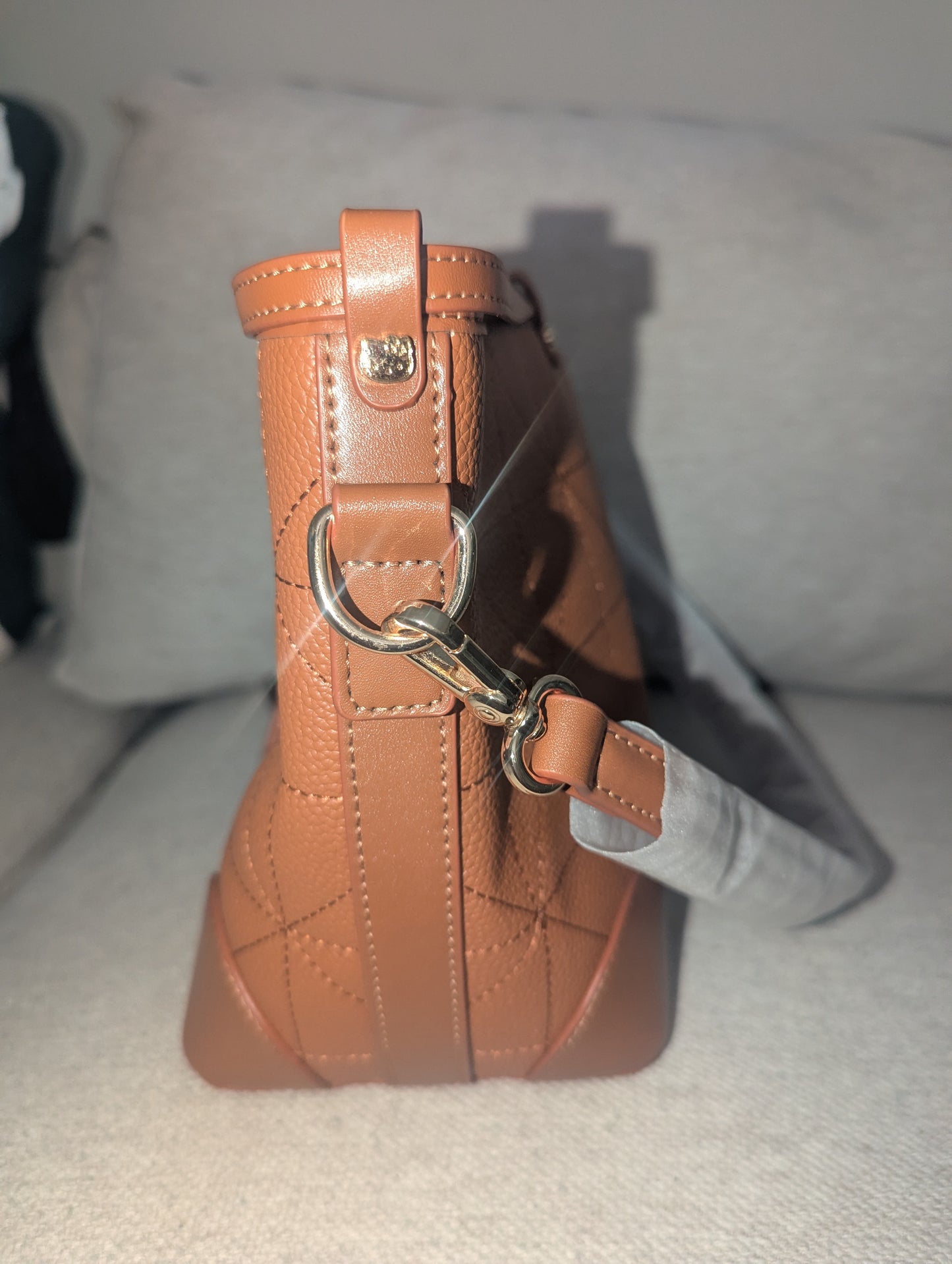 Luxury Brown and Gold Drawstring HK Purse