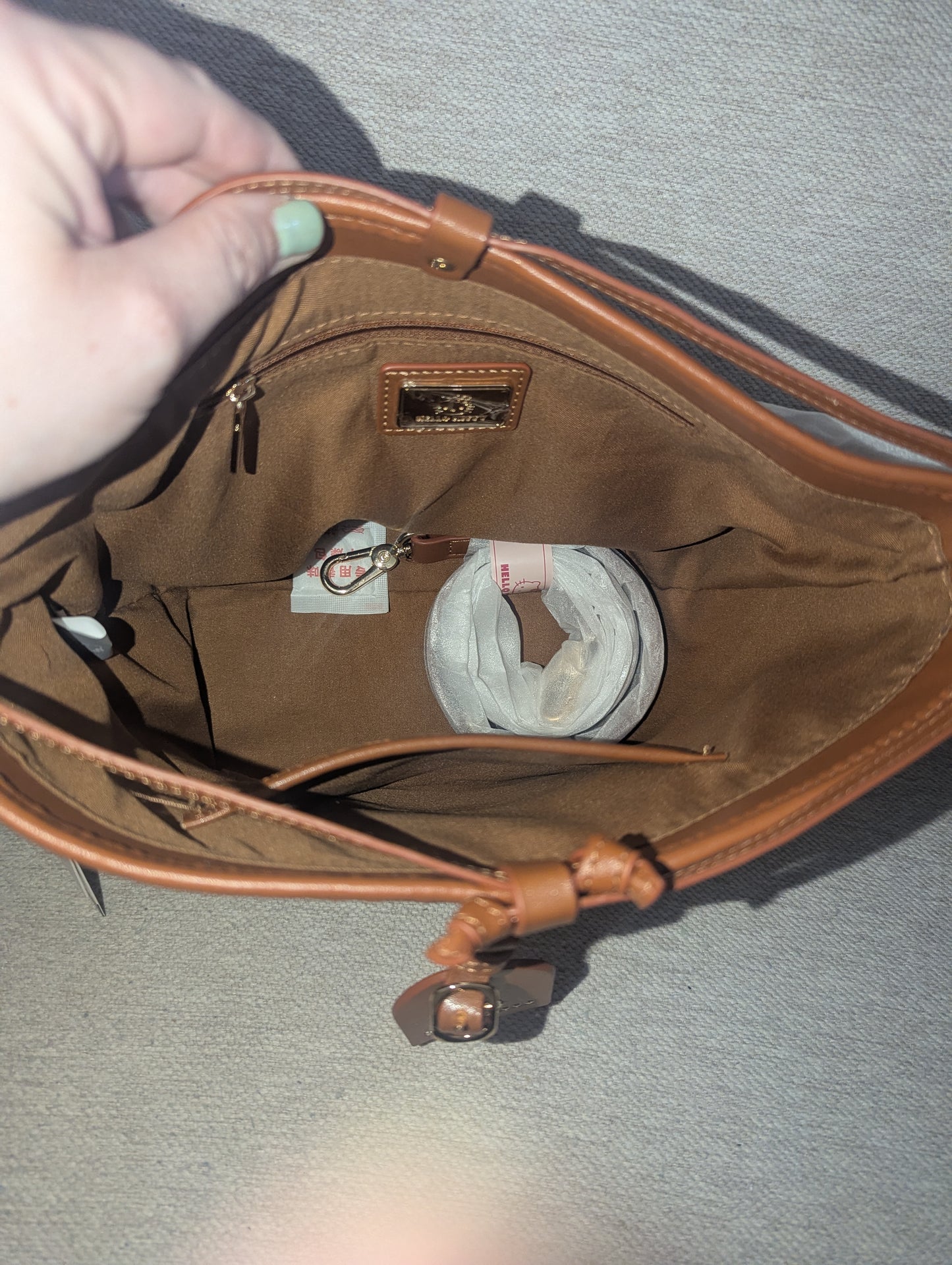 Luxury Brown and Gold Drawstring HK Purse