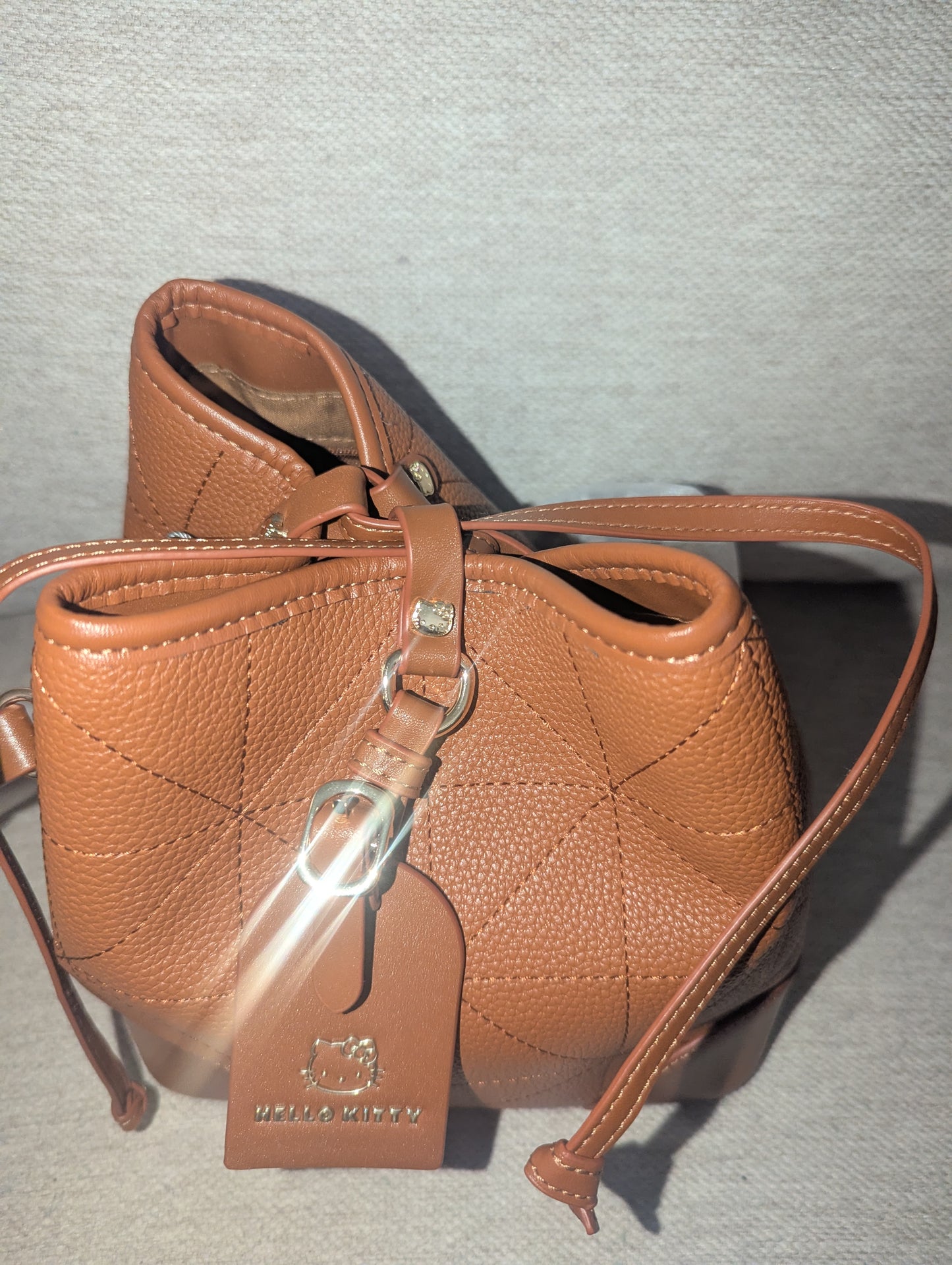 Luxury Brown and Gold Drawstring HK Purse