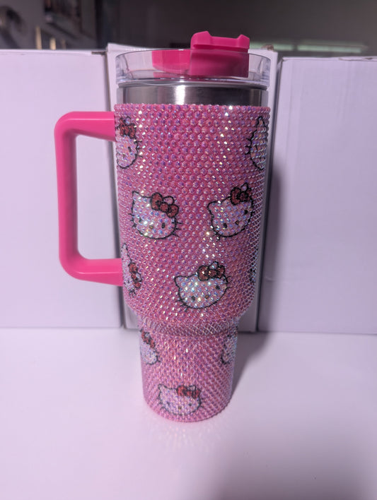 Dark Pink HK Head Bling Tumbler