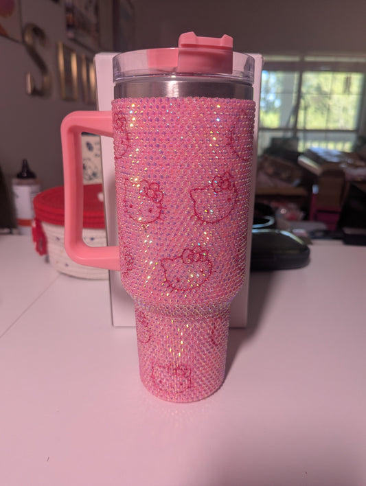 Light Pink HK Head Bling Tumbler
