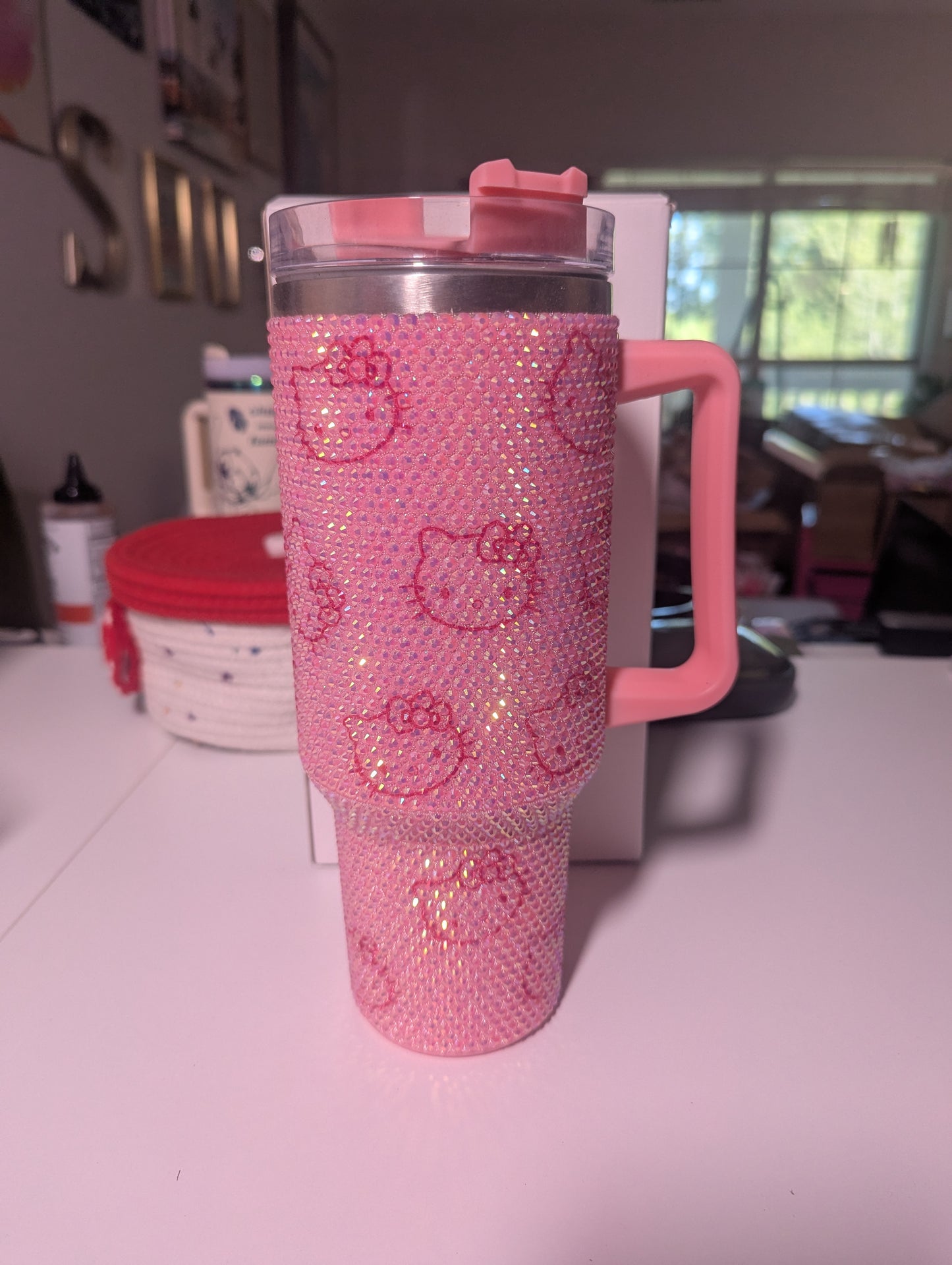 Light Pink HK Head Bling Tumbler