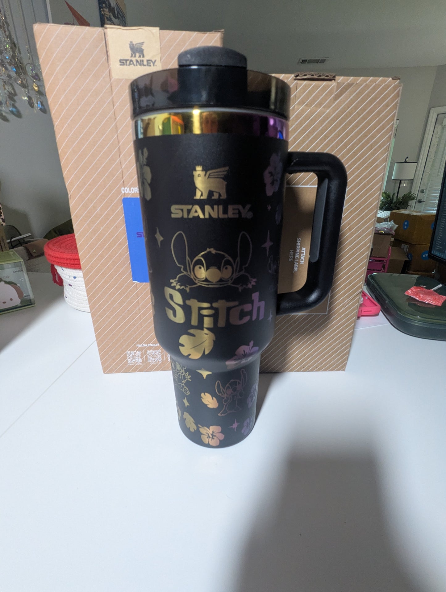 Iridescent Black St*tch Stanley Tumbler