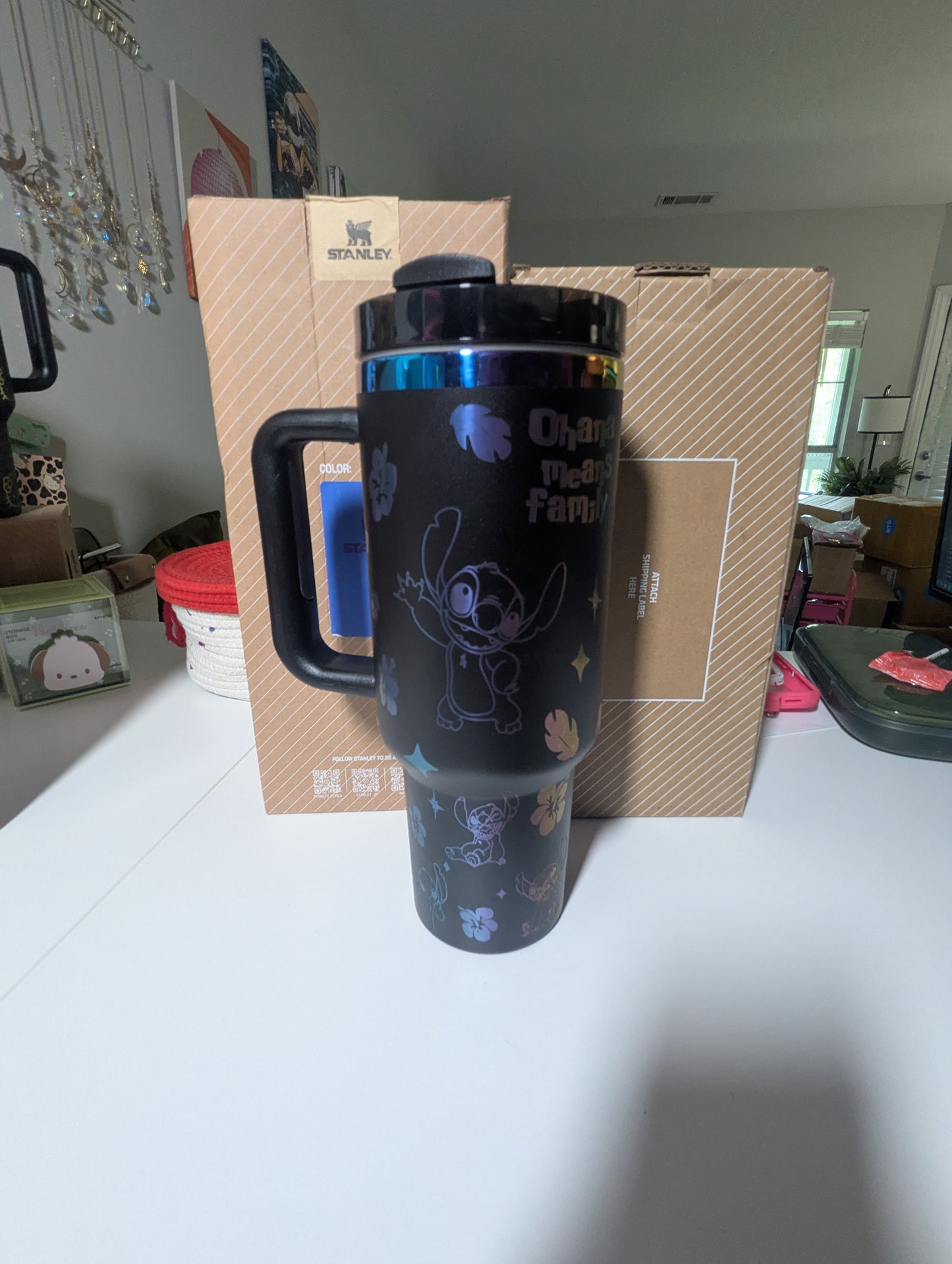 Iridescent Black St*tch Stanley Tumbler