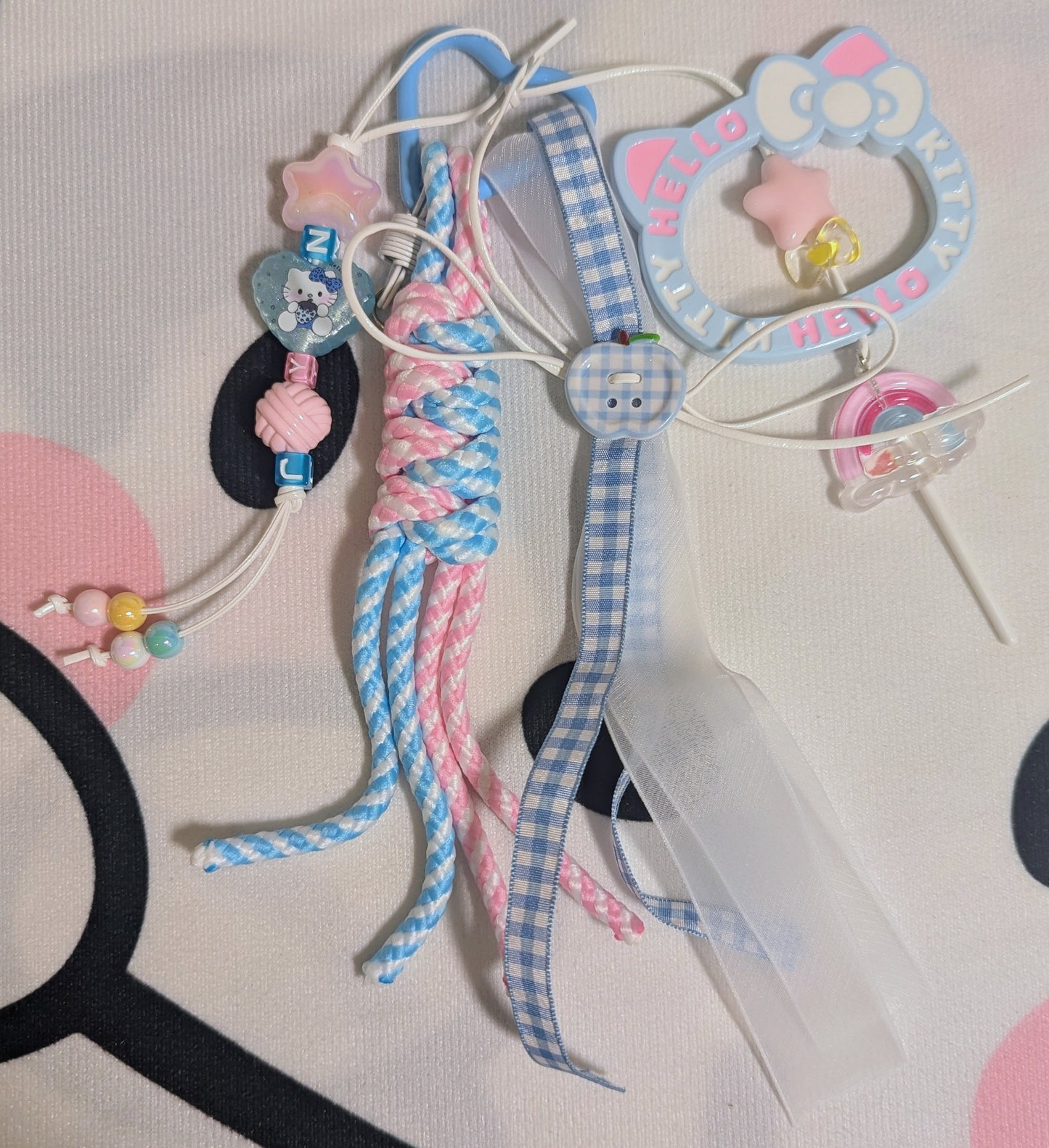 Blue and Pink HK Bag Charm