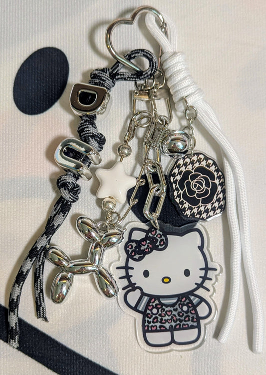 Black and White HK Bag Charm