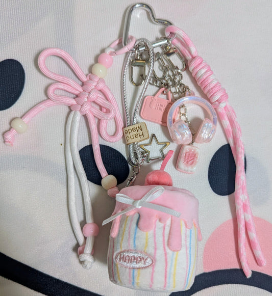 Pink Cake Bag Charm